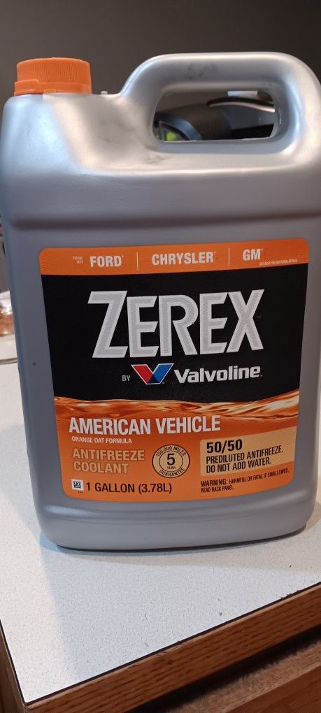 Zerex Anitifreeze 50/50 Pre Deluded American Vehicles Ford GM Chrysler 1 Gallon Orange