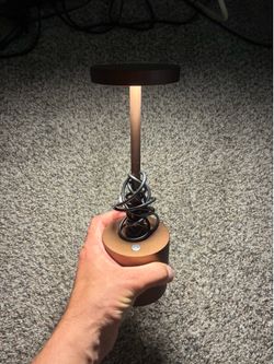 Brown Metal Corded LED Table Lamp