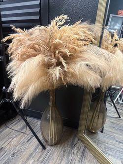 Vase & Faux Pampas Grass
