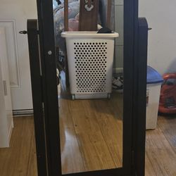 Swivel Mirror with Jewelry Storage 