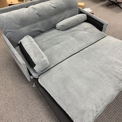 Convertible Sofa Bed / Futon – Gray Corduroy – New