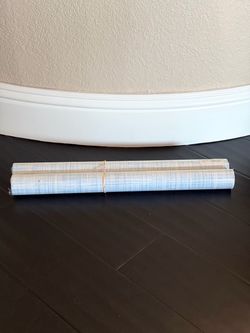 2 New Rolls of Blue Grasscloth Gingham Wallpaper Contact Paper