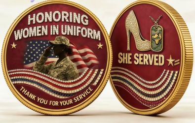 🇺🇸Women in Uniform Commemorative Challenge Coin – Double Sided