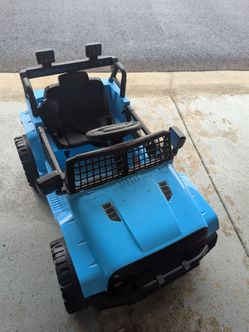 Kids Electric Ride-On Jeep Truck – Blue
