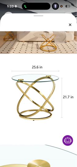 Modern Gold & Glass Round Coffee Table – Mercer41