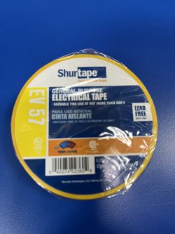 3/4" x 66' Shurtape EV 057C Electrical Tape - Yellow for Easy Identification