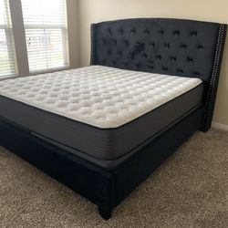 New In Box King Bed Frame With Mattress (Read Description Below)