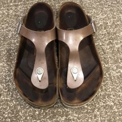 Birkenstock Gizeh Metallic Birko Flor  Size 39