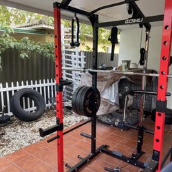 Squat Rack With Plates And Attachments