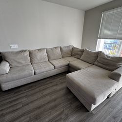 Beige couch sectional $300