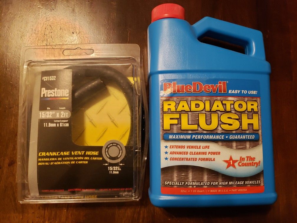 Blue Devil Radiator Flush + Crankcase Vent Hose