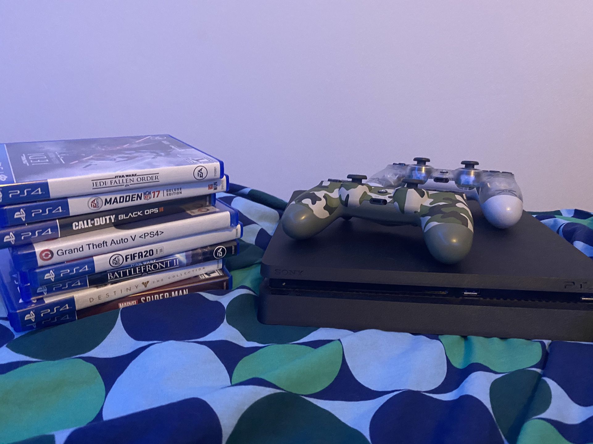 Ps4 Slim With Two Controllers And Games
