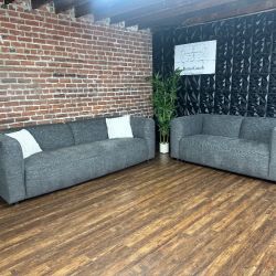 Delivery Available Dark gray Abbyson sofa/couch + loveseat set