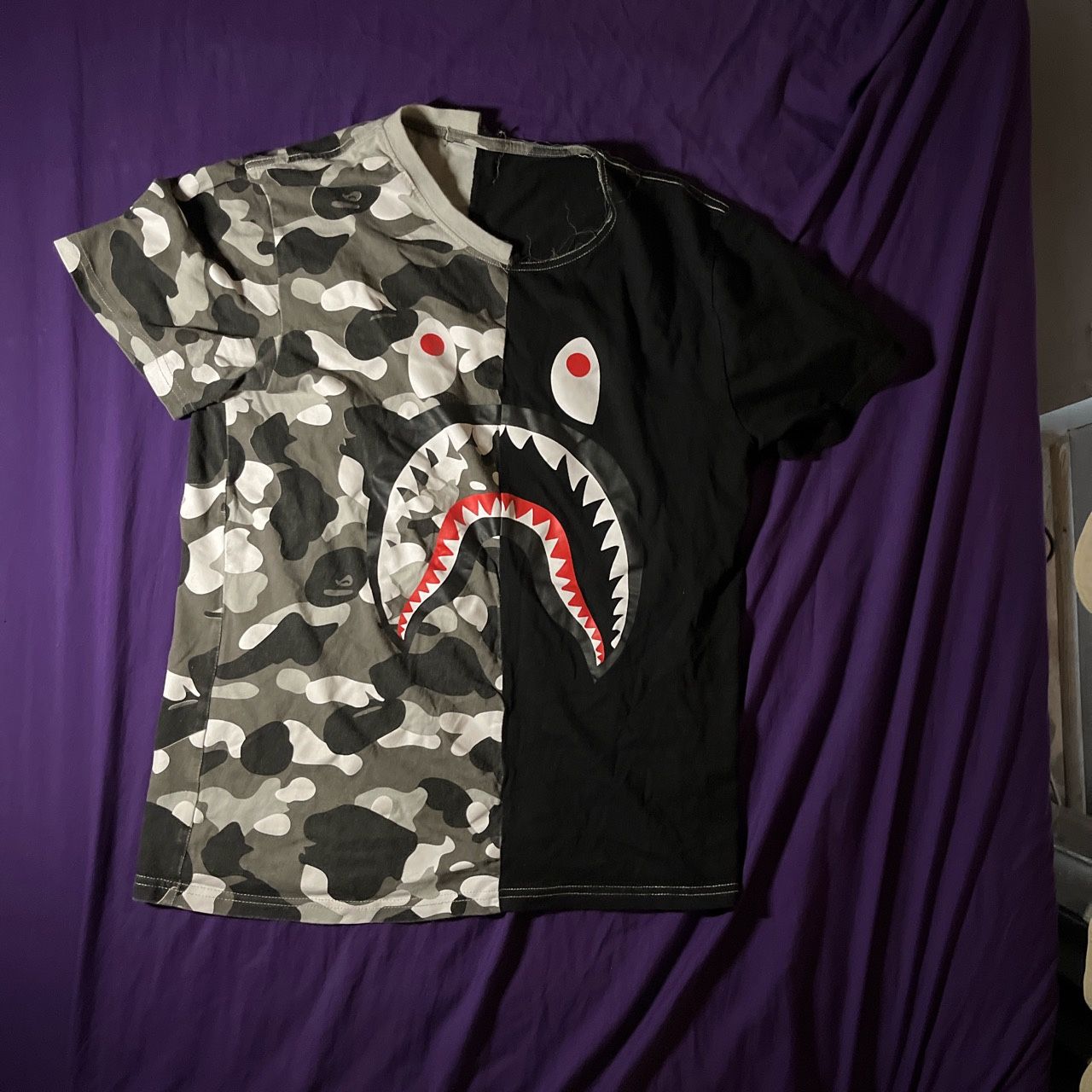 Men’s Bape Black and White Graphic T-Shirt