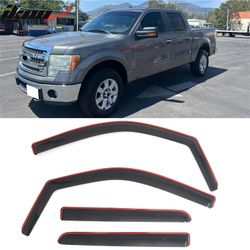 Fits 2009-2014 Ford F-20150 Crew Cab In-Channel Window Visors Rain Guards Deflectors