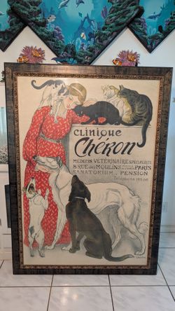 Steinlen Custom Framed Xlg. Picture Lithograph
