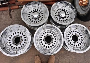 Rare Set 5 Retro AMP FortyOne-2 Offroad Wheels 20x10 8x170 Ford Super Duty 8 Lug