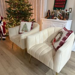 Velvet Accent Chairs (Set of 2)