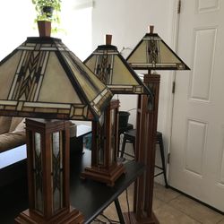 Set Of 3 Antique Lamps OBO