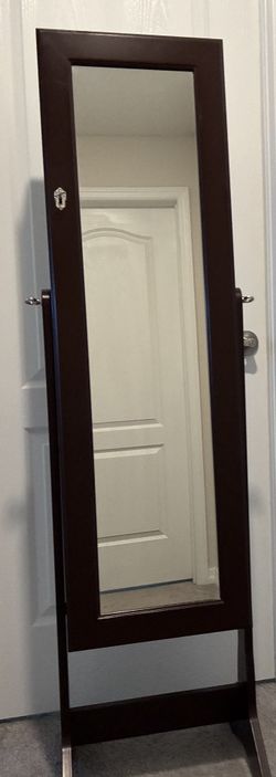 Free Standing Full Length Mirror & Jewelry Armoire Organizer