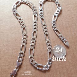 $130! Awesome Solid 925 Sterling Silver Curb Link Necklace 24 Inches 