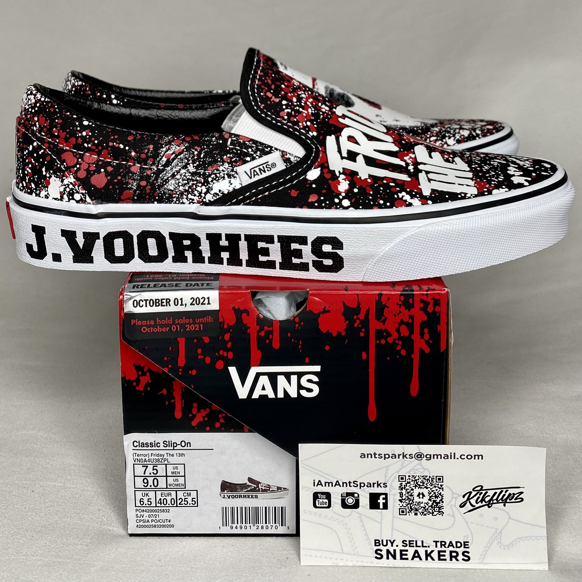 Vans Classic Slip-On Horror Pack ‘Friday the 13th Jason Voorhees’ (Size 7.5)