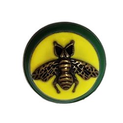1" Inch Gucci Bee Enamel Yellow Green Brass Button 