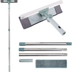 Window Cleaner 2 in 1 Window Squeegee for Window Cleaning 53’’ Window Cleaning Kit with Long Handle, Profession Window Washing Equipment for Indoor/Ou