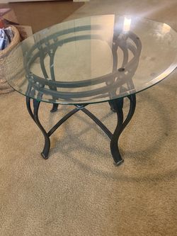 Small round glass table and a Glass Coffee Table