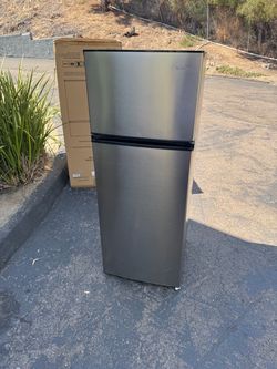 NEW Refrigerator household 2 door mini fridge freezer stainless steel 7.1 cubics studio size (free local delivery) $250 firm