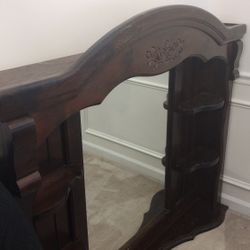 Dresser Mirror shelf wood 56x51 in