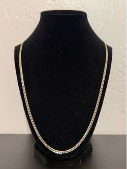 14K Diamond cut curb link