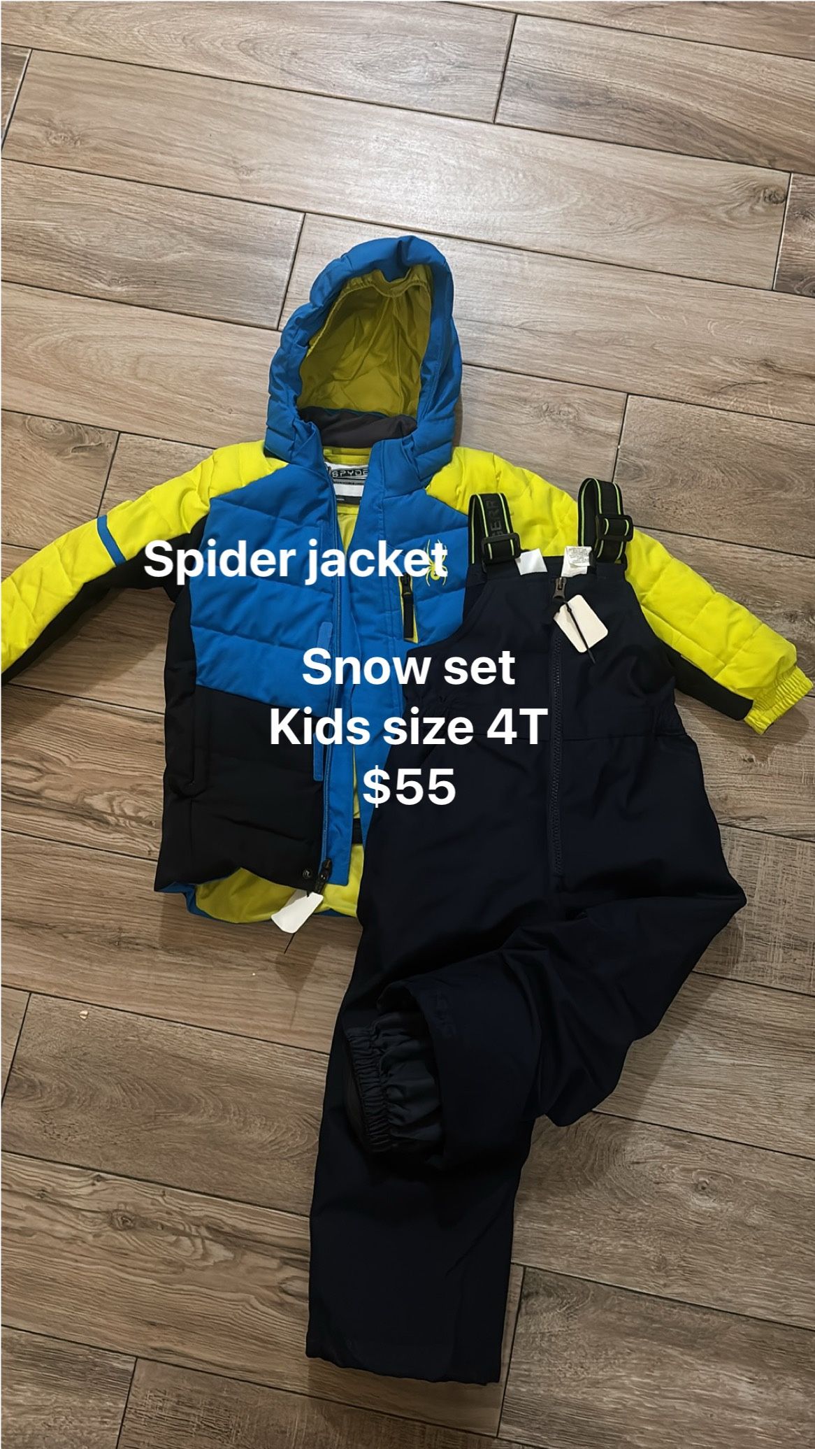 Spider jacket Snow set Kids size 4T $55