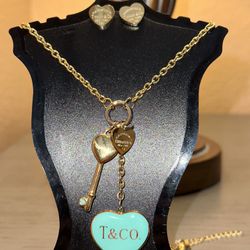 new stainless steel necklace and earrings set
