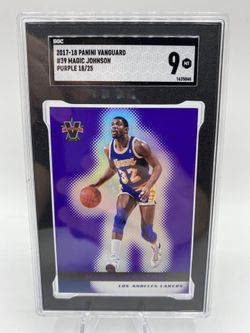 2017-18 Magic Johnson Panini Vanguard #39 Purple /25 SGC 9 Not PSA *POP 1*