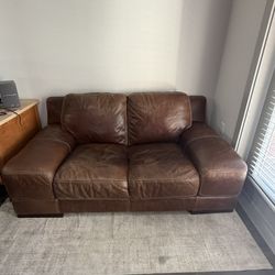 Real Leather Loveseat - Clean - Pick Up Today 
