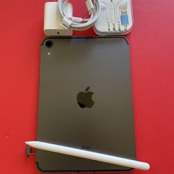 Apple Ipad Mini 6th Generation (2021/ 8.3” Liquid Retina ) 64GB WiFi + cellular (5G Unlocked) with pen, case & Accessories (256GB $569) 