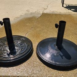 Two Heavy Duty, Metal Umbrella Stands