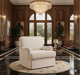 Swivel linen oversized single sofa.  Brand new in box.  