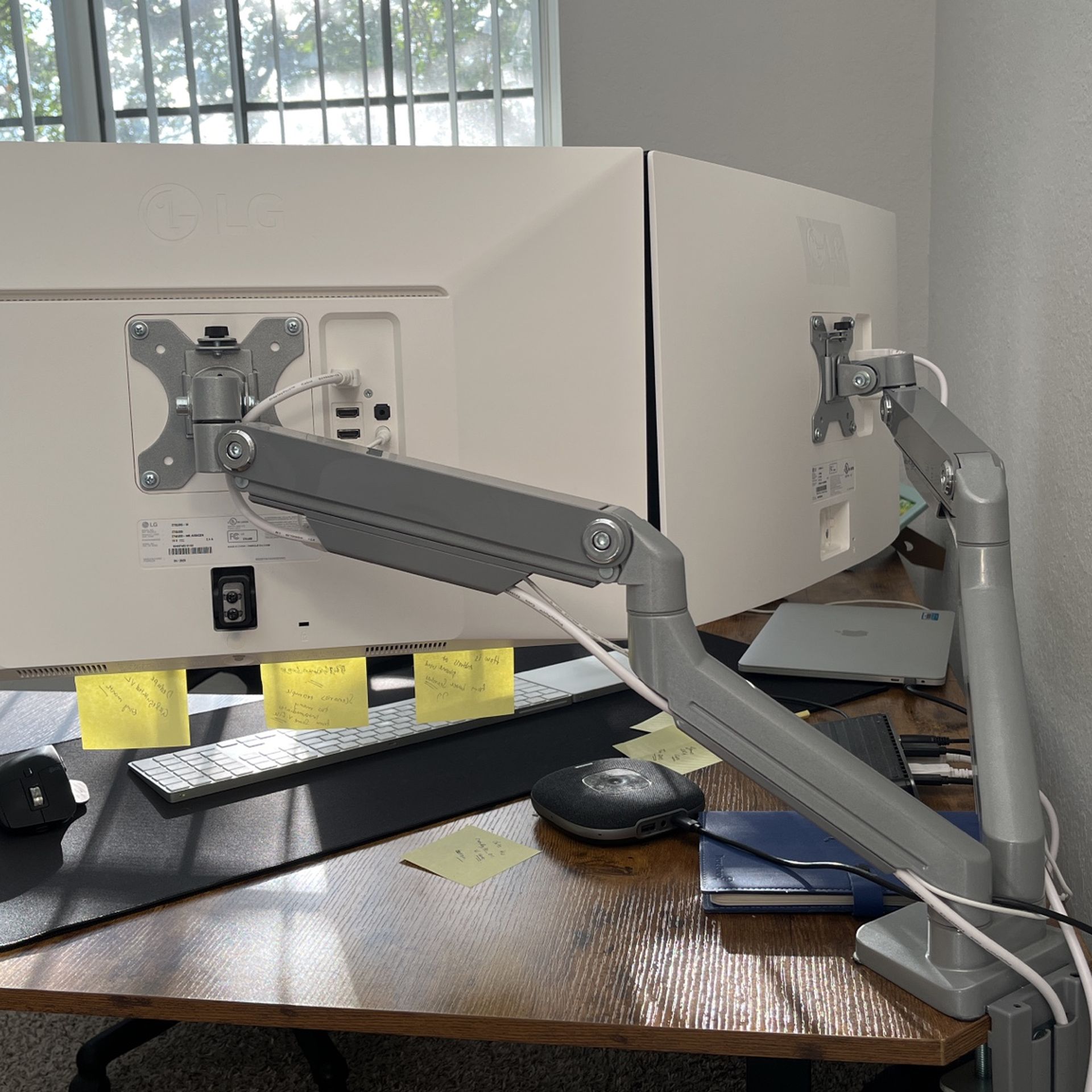 EleTab Dual Arm Monitor Stand Height Adjustable Desk Monitor Mount