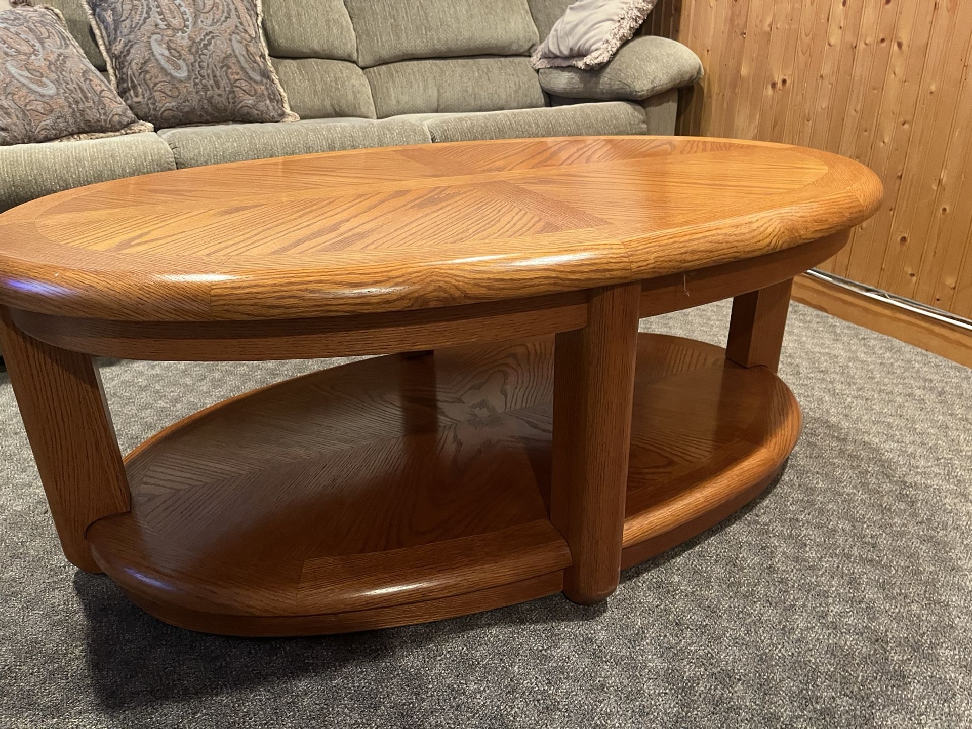 Wooden Oval Coffee Table