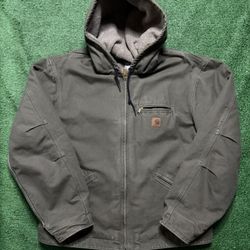 Vintage Carhartt Hooded Jacket Olive Green X-Large