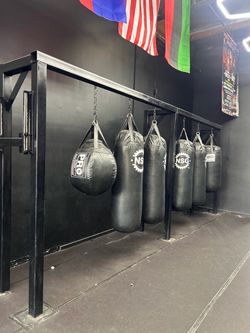 Punching bag stands
