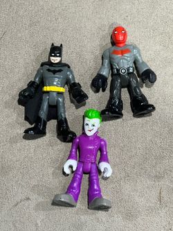 Imaginext Batman, Joker, Red Hood Action Figure Lot of 3 DC comics