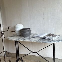 Vintage French Marble Bistro Table