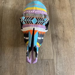Hand painted Bull Skull 