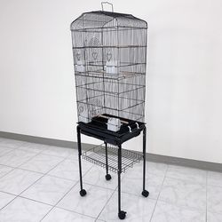 (New) $60 Bird Cage with Rolling Stand 18x14x60” Parrots Lovebird Cockatiel Parakeets
