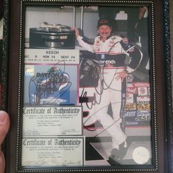 1998 Daytona 500 win, autographed ticket, and photo