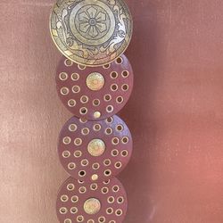 Western Brown Wide Disc Waist Belt V