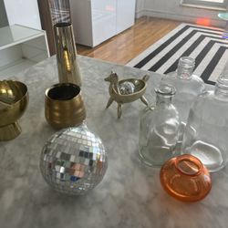 West Elm Gold Flower Vase